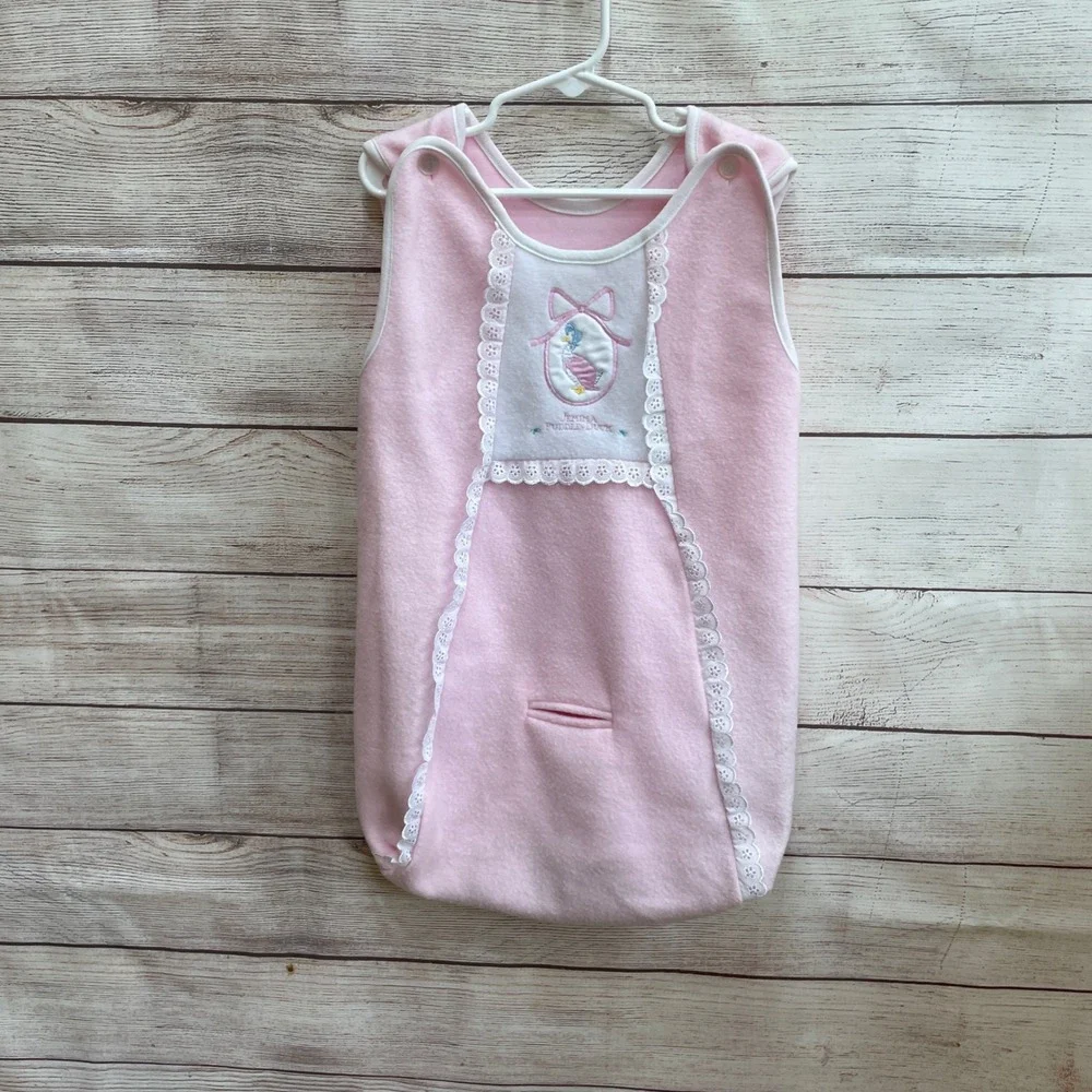 NWOT VINTAGE BEATRIX POTTER PINK FLEECE‎ SNOWSUIT WITH DETACHABLE BUNTING